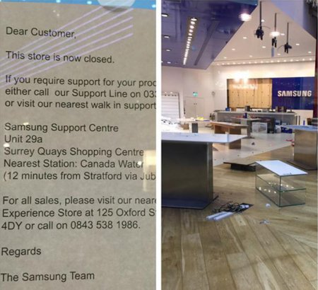 Флагманский магазин Samsung в лондоне закрылся в самое «жаркое» время