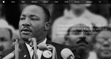 Apple обновила основную страницу сайта в память о Мартине Лютере Кинге