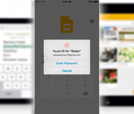 В Google Docs, Slides и Sheets для iOS появилась поддержка Touch ID