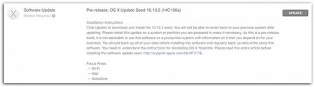 Apple выпустила очередную тестовую версию OS X 10.10.2. Продолжает бороться с Wi-Fi