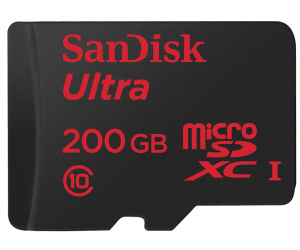 SanDisk выпускает microSD карту объёмом 200 ГБ