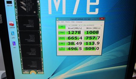 SSD Plextor M7e M.2 имеет скорость больше 1000 МБ/с