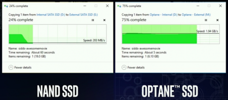 Intel представила бенчмарки SSD 3D XPoint Optane