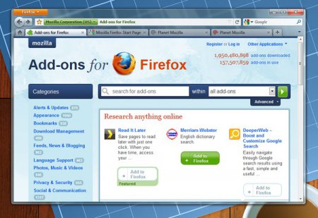 Большинство пользователей Firefox используют Windows 7