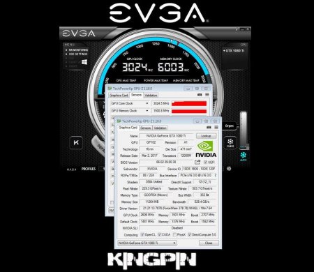 EVGA GTX 1080 Ti разогнана до 3 ГГц