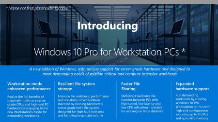 Microsoft готовит Windows 10 Workstation
