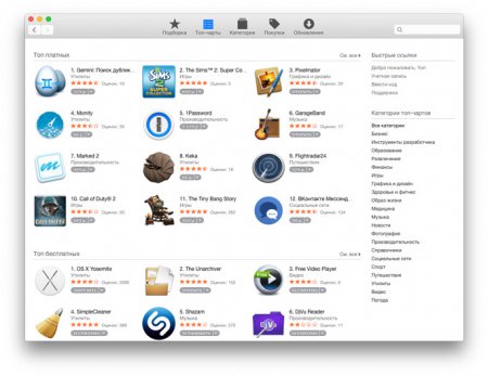 Mac App Store подвергся редизайну в стиле OS X Yosemite