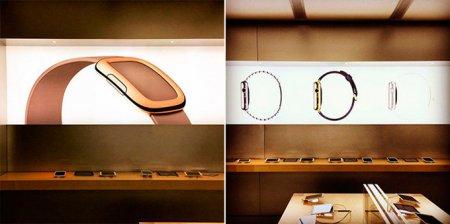 Apple украшает магазины изображениями Apple Watch и MacBook